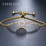 Flower Bracelet Clear Cubic Zircon Adjustable Link Chain Bracelets