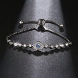 CZ Eye Charm Bracelet Slider Chain Crystal Jewelry