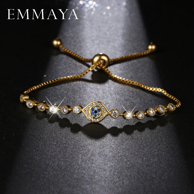 CZ Eye Charm Bracelet Slider Chain Crystal Jewelry
