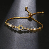 CZ Eye Charm Bracelet Slider Chain Crystal Jewelry