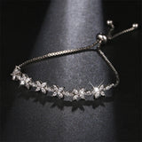 Romantic CZ Jewelry Leaf And Flower Cubic Zirconia Bridal Wedding Bracelets