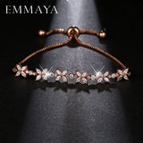 Romantic CZ Jewelry Leaf And Flower Cubic Zirconia Bridal Wedding Bracelets