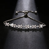 Romantic CZ Jewelry Leaf And Flower Cubic Zirconia Bridal Wedding Bracelets