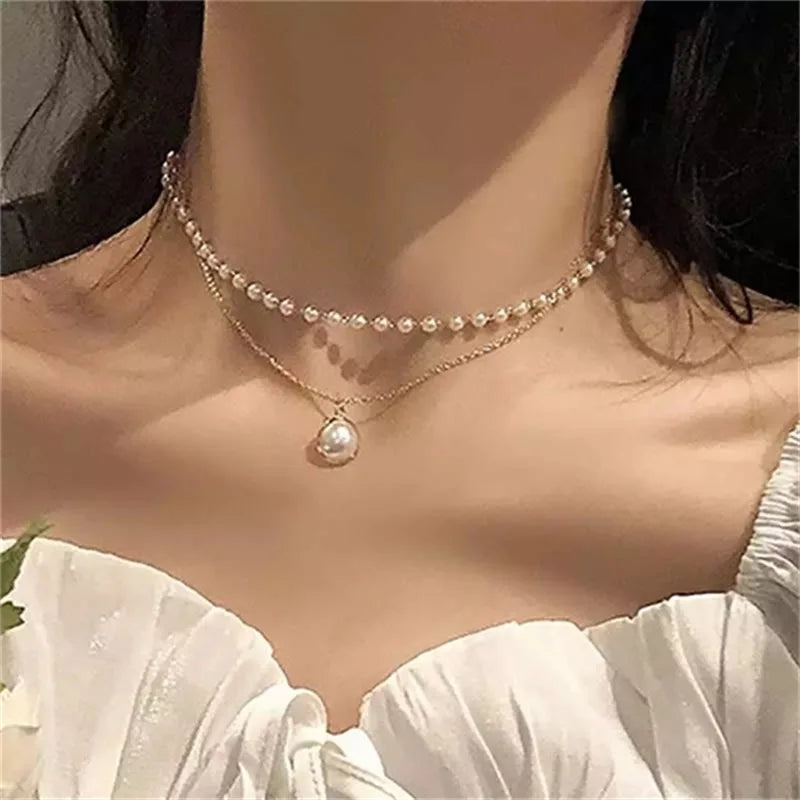 Vintage Pearl Choker Necklace for Women Wedding Jewelry