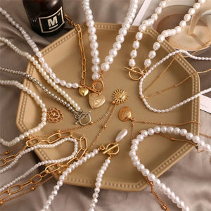Vintage Pearl Choker Necklace for Women Wedding Jewelry