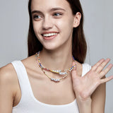 Colorful Beads Acrylic Letter Necklace for Women