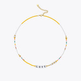 Colorful Beads Acrylic Letter Necklace for Women