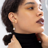 Asymmetric Water Droplets Crystal Ear Cuff Clip On Earrings