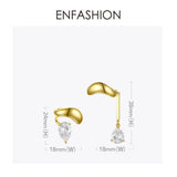 Asymmetric Water Droplets Crystal Ear Cuff Clip On Earrings