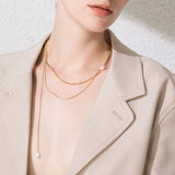 Boho Double Chain Choker Necklace Stainless Steel Holiday Necklaces