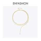 Boho Double Chain Choker Necklace Stainless Steel Holiday Necklaces