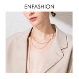 Boho Double Chain Choker Necklace Stainless Steel Holiday Necklaces