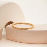 Stainless Steel Buckle Bangle with Steel Ball for Women