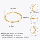 Stainless Steel Buckle Bangle with Steel Ball for Women