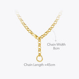 Bunch Circle Chain Choker Necklace Stainless Steel Pendant