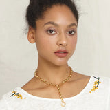 Bunch Circle Chain Choker Necklace Stainless Steel Pendant