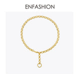Bunch Circle Chain Choker Necklace Stainless Steel Pendant