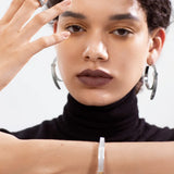 Stainless Steel Cable Tie Knot Hoop Earrings for Women
