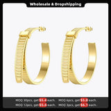 Stainless Steel Cable Tie Knot Hoop Earrings for Women