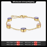 Colorful Stone Bracelet Stainless Steel Charms