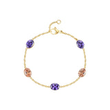 Colorful Stone Bracelet Stainless Steel Charms