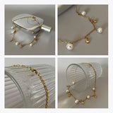 Crystal Pearl Necklace Women's Gift Stainless Steel Jewelry