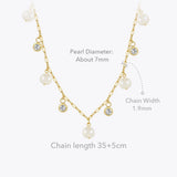 Crystal Pearl Necklace Women's Gift Stainless Steel Jewelry