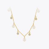Crystal Pearl Necklace Women's Gift Stainless Steel Jewelry