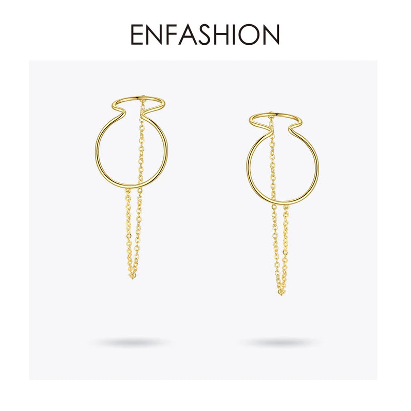 Curve Line Ear Cuff Clip On Earrings for Women E1124