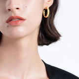 Curved C Shape Piercing Hoop Earring For Women E211240