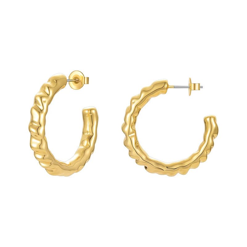 Curved C Shape Piercing Hoop Earring For Women E211240