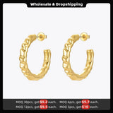 Curved C Shape Piercing Hoop Earring For Women E211240