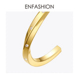 Sculptural Curved Twist Crystal Bangles Stainless Steel Bracelets B2162