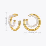 Pearl Ear Cuff Clip Birthday Gift Earrings Jewelry E211276