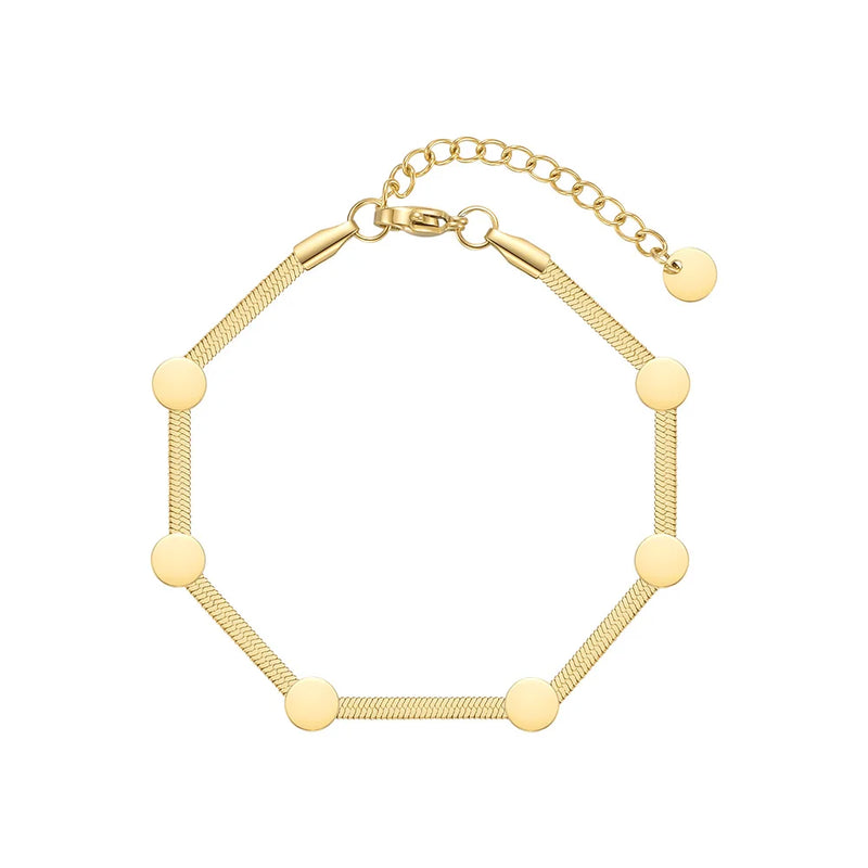 Dot Snake Chain Bracelet Stainless Steel Jewelry