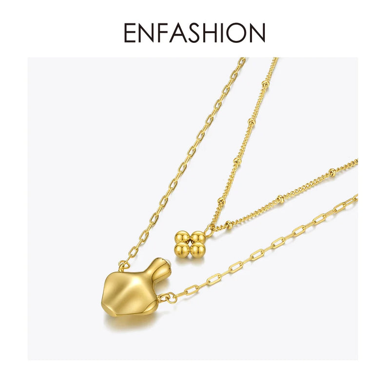 Double-layer Vase Necklace Women Pendant Necklaces P3125