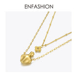 Double-layer Vase Necklace Women Pendant Necklaces P3125