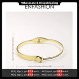 Stainless Steel Crystal Cuff Bracelets for Women B192037