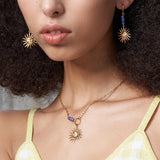 Embossing Sun Necklace Stainless Steel Jewelry