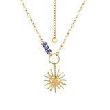 Embossing Sun Necklace Stainless Steel Jewelry