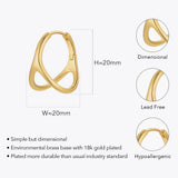 Geometric Piercing Hoop Earrings for Women