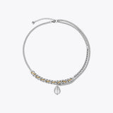 Glass Ball Pendant Necklace Women Stainless Steel Zircon Chain Collier Jewelry