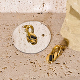 Goth Chain Drop Earrings Zircon Stainless Steel E211300