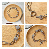 Goth Lock Key Bracelets Stainless Steel Jewelry
