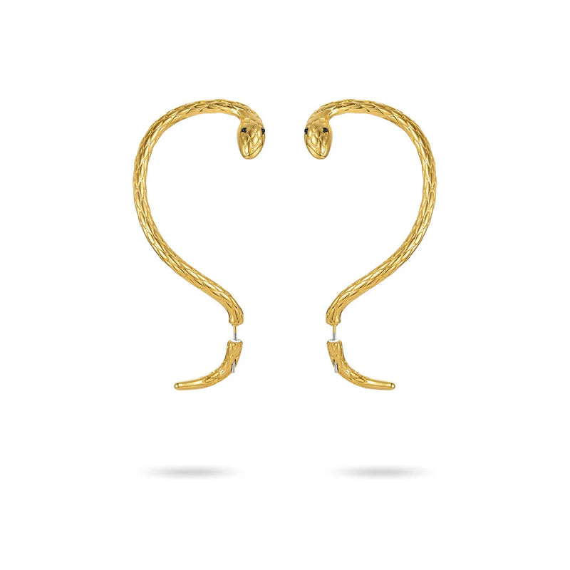 Goth Snake Hoop Earrings Big Animals Earings Jewelry Gift E211230