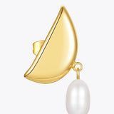 Half Moon Drop Earrings With Natural Pearl Earring For Women Gift Jewelry