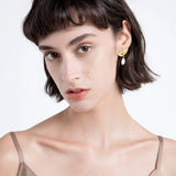 Half Moon Drop Earrings With Natural Pearl Earring For Women Gift Jewelry