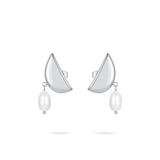 Half Moon Drop Earrings With Natural Pearl Earring For Women Gift Jewelry