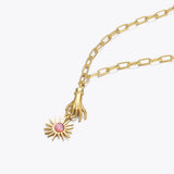 Sun Pendant Necklace for Women Stainless Steel Collar