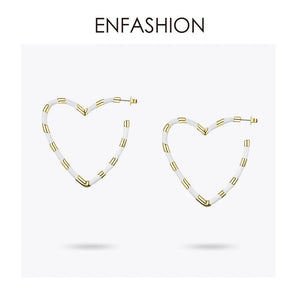 Heart Big Hoop Earrings Mixed Statement Jewelry Accessories Women